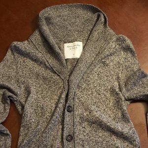 ABERCROMBIE & FITCH Gray Apaca-Wool Swear, button down and pockets
